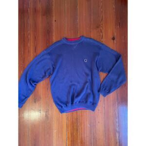 Tommy Hilfiger Navy Crewneck Sweater XL Crest Logo 100% Cotton